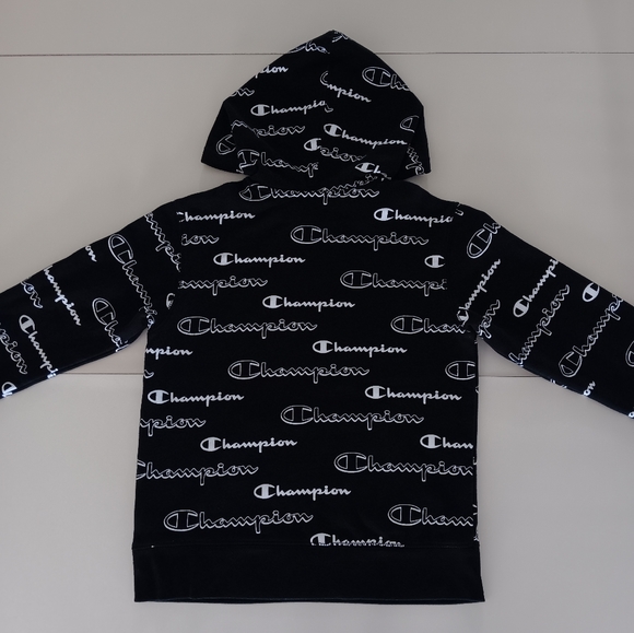 Champion Heritage Black Fleece Pull On Hoodie Boys Size Large - Picture 6 of 11